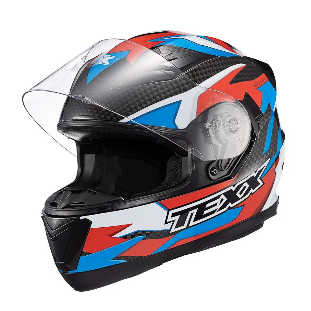 Capacete Texx Strike Ride Azu Verm Branc Pret Bril 58