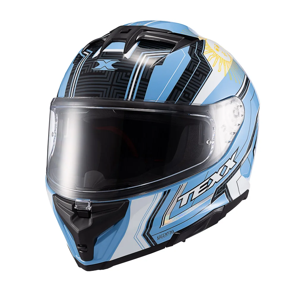 Capacete Texx Fecha Kaiman Flag Argentina  Brilhante