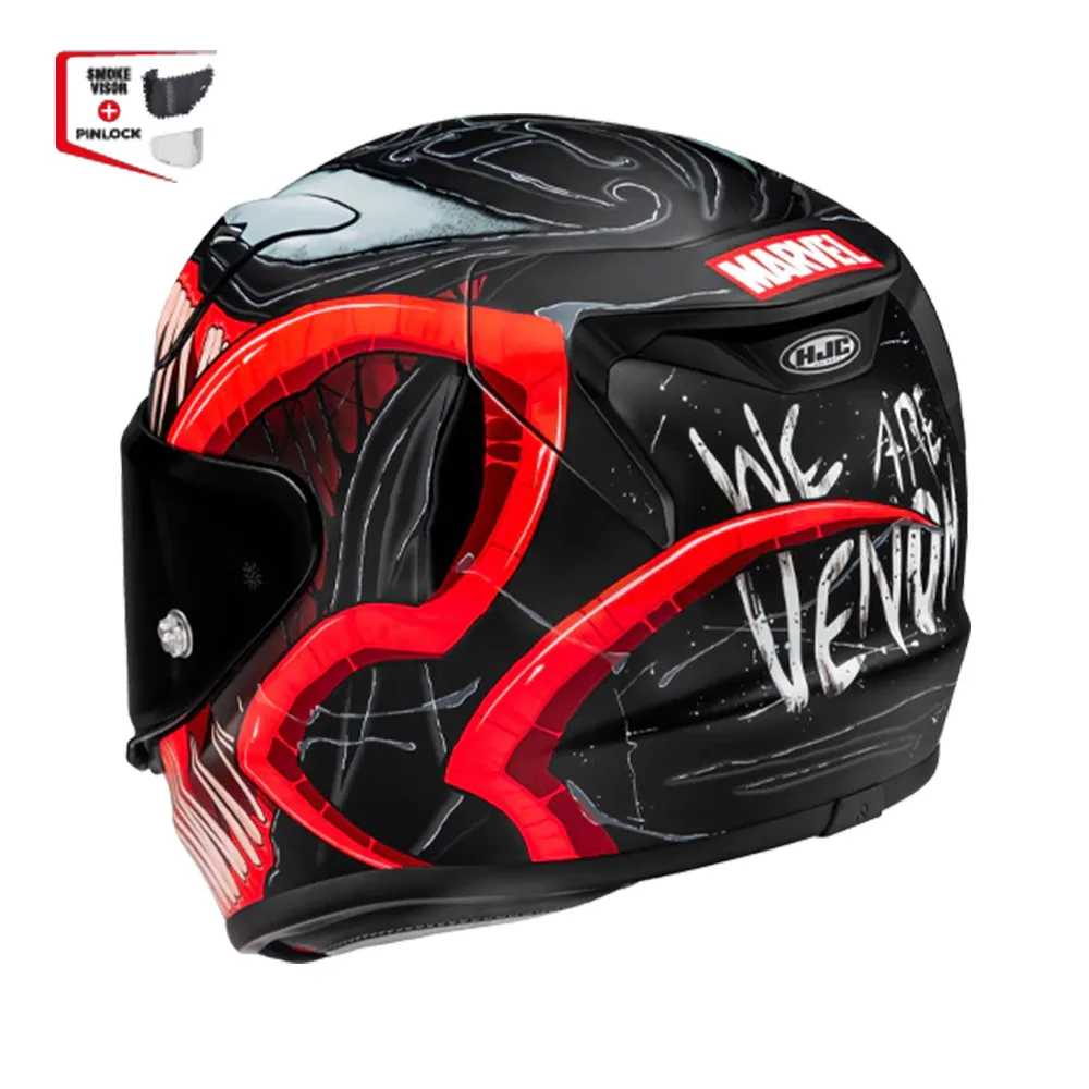Capacete Hjc Rpha 12 Venom 3 Marvel Vermelho Preto