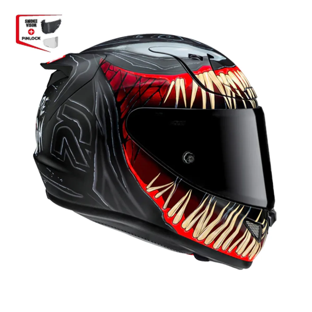 Capacete Hjc Rpha 12 Venom 3 Marvel Vermelho Preto