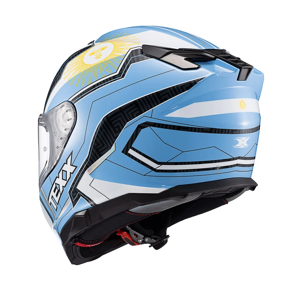 Capacete Texx Fecha Kaiman Flag Argentina  Brilhante