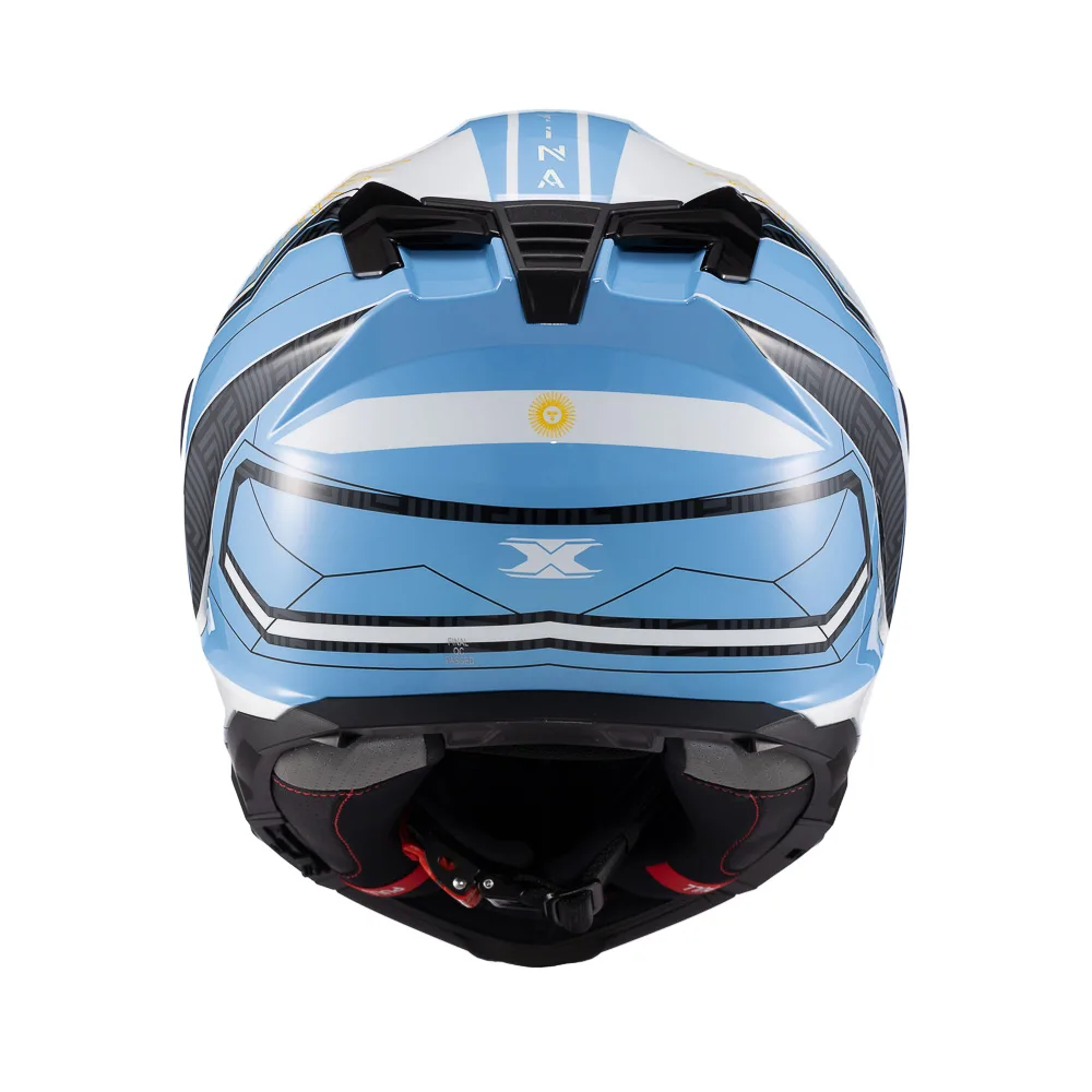 Capacete Texx Fecha Kaiman Flag Argentina  Brilhante