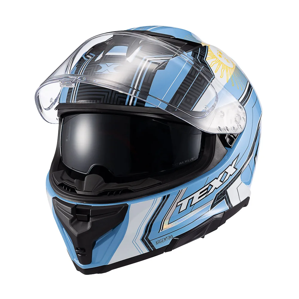 Capacete Texx Fecha Kaiman Flag Argentina  Brilhante