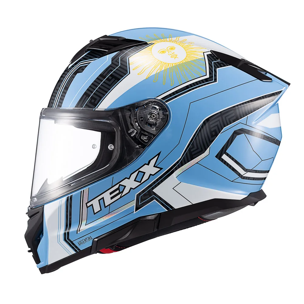 Capacete Texx Fecha Kaiman Flag Argentina  Brilhante