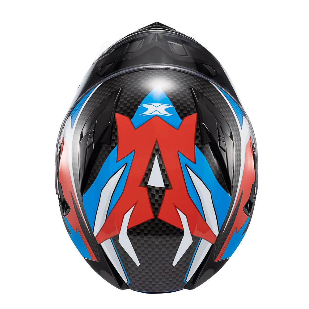 Capacete Texx Strike Ride Azu Verm Branc Pret Bril 60