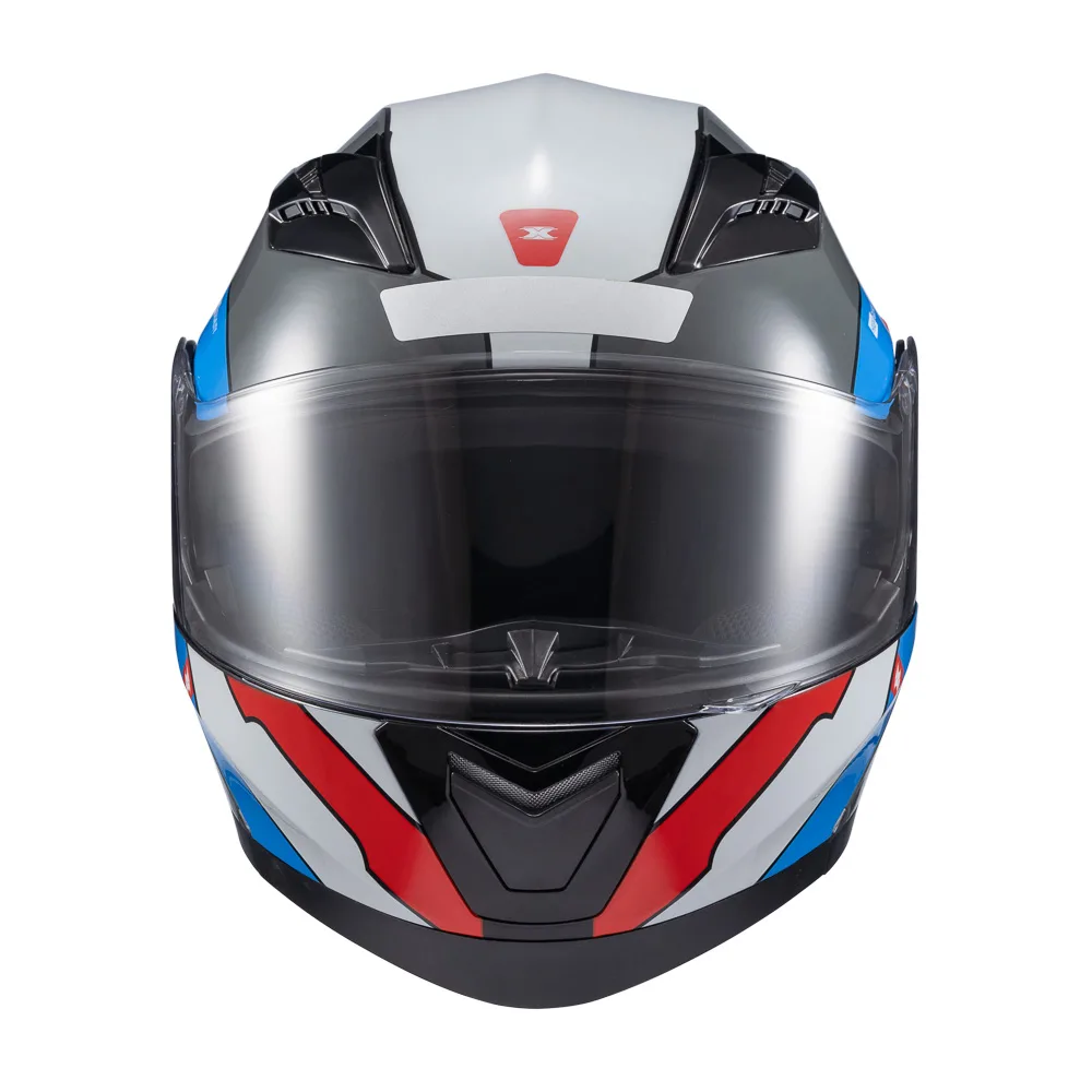 Capacete Texx Esc Gladiator V3 Reisen Azul Vermelho Branco