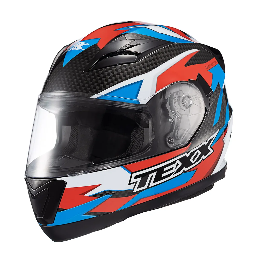 Capacete Texx Strike Ride Azu Verm Branc Pret Bril 58