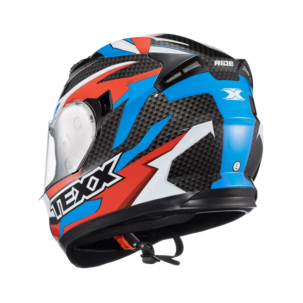 Capacete Texx Strike Ride Azu Verm Branc Pret Bril 60