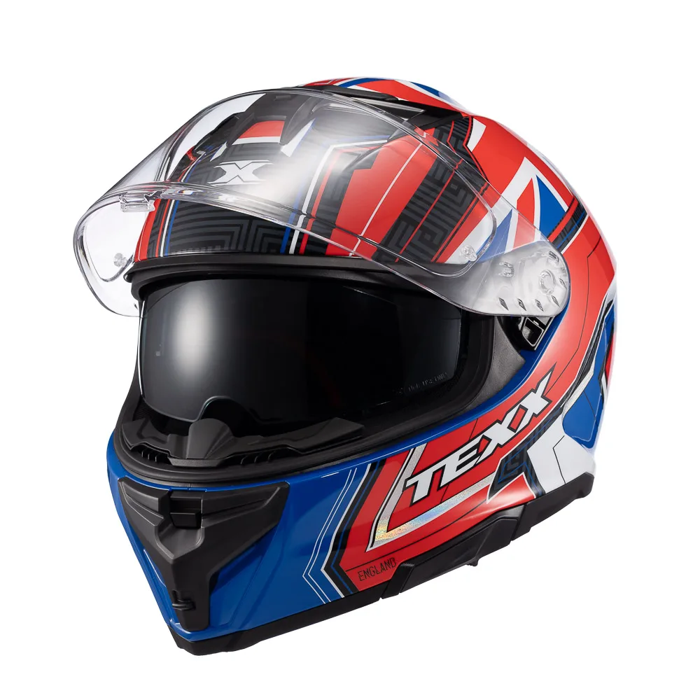 Capacete Texx Fecha Kaiman Flag Uk  Brilhante
