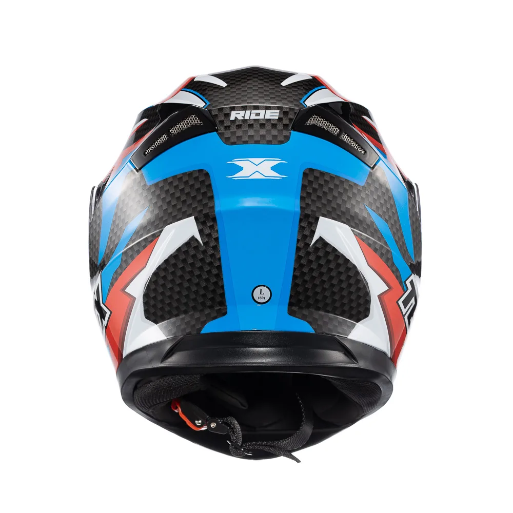 Capacete Texx Strike Ride Azu Verm Branc Pret Bril 58