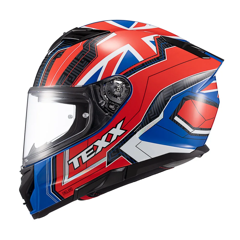 Capacete Texx Fecha Kaiman Flag Uk  Brilhante