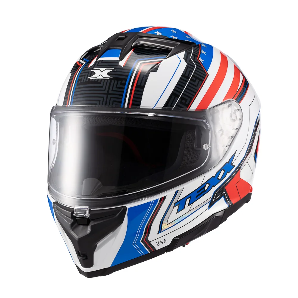 Capacete Texx Fecha Kaiman Flag Usa  Brilhante
