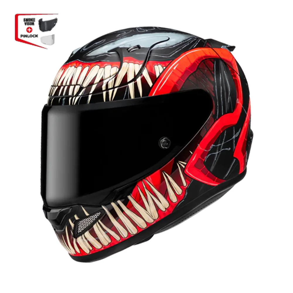 Capacete Hjc Rpha 12 Venom 3 Marvel Vermelho Preto
