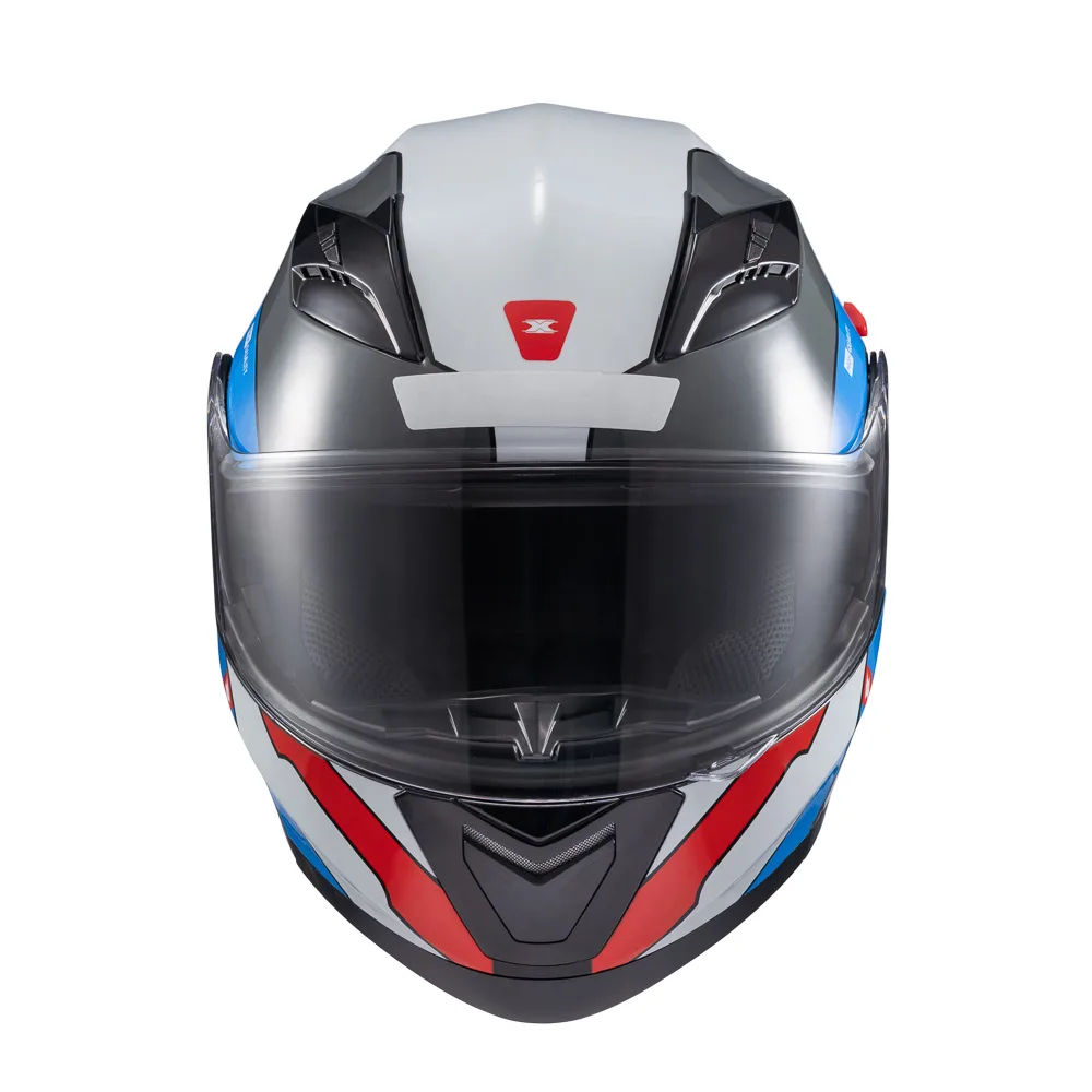 Capacete Texx Esc Gladiator V3 Reisen Azul Vermelho Branco