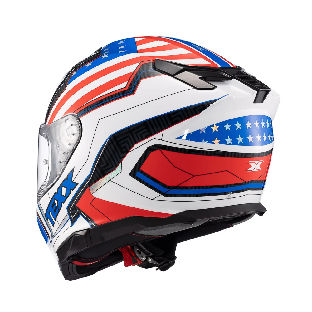 Capacete Texx Fecha Kaiman Flag Usa  Brilhante