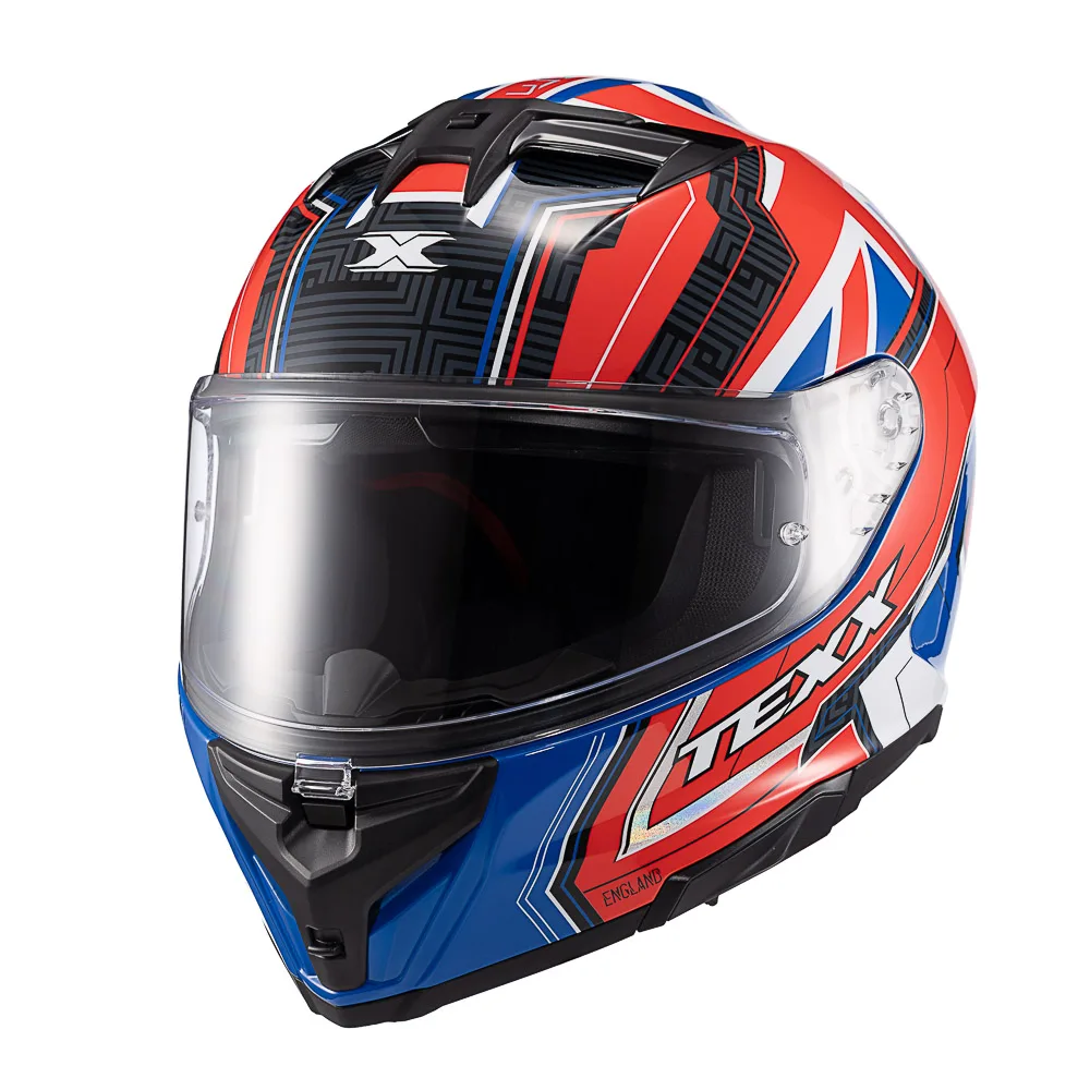Capacete Texx Fecha Kaiman Flag Uk  Brilhante