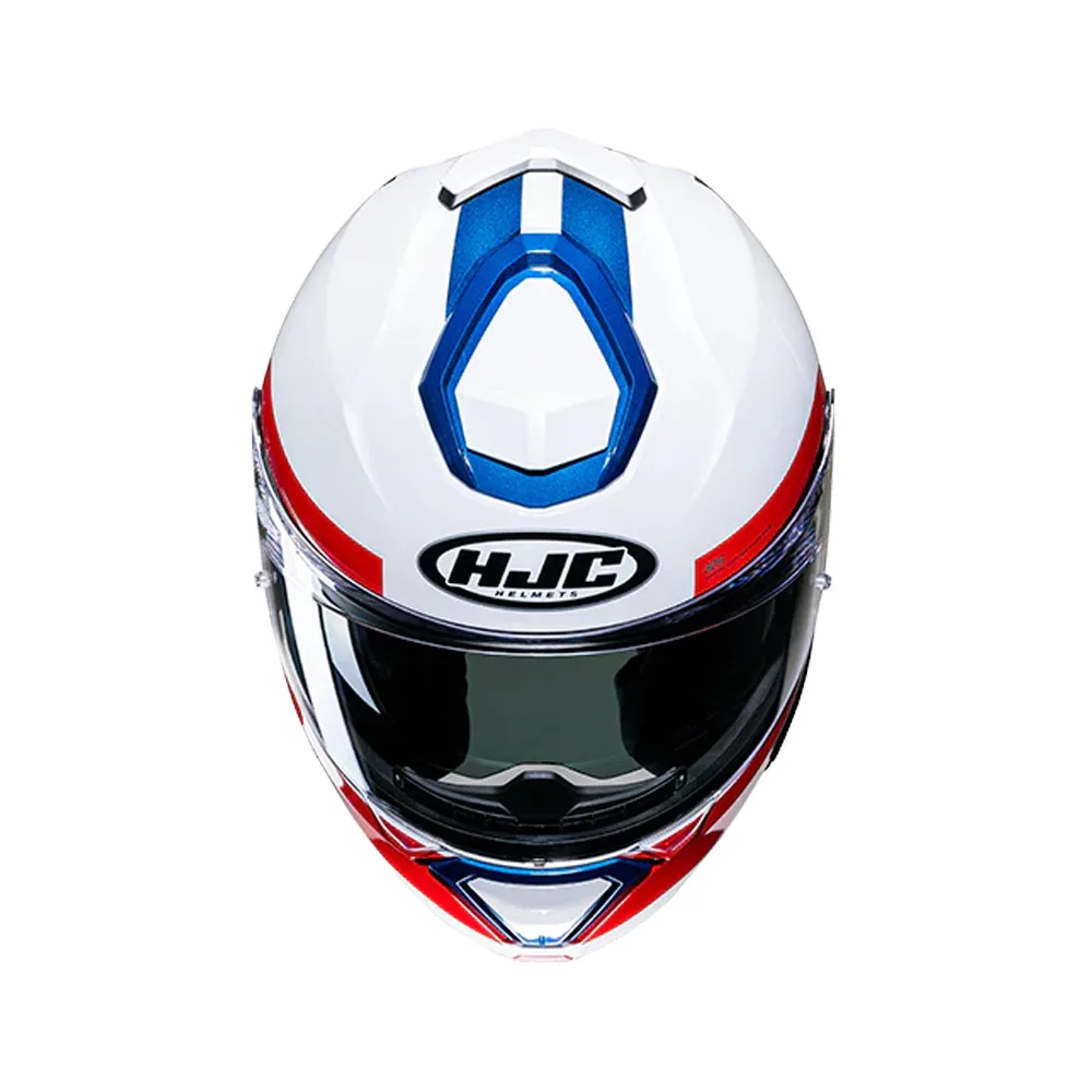 Capacete Hjc I91 Bina Branco Vermelho Azul