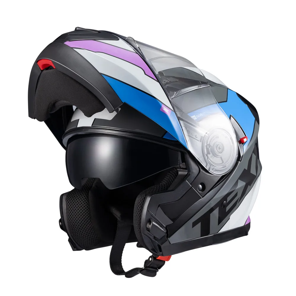 Capacete Texx Esc Gladiator V3 Reisen Azu Ros Branc Bril 58