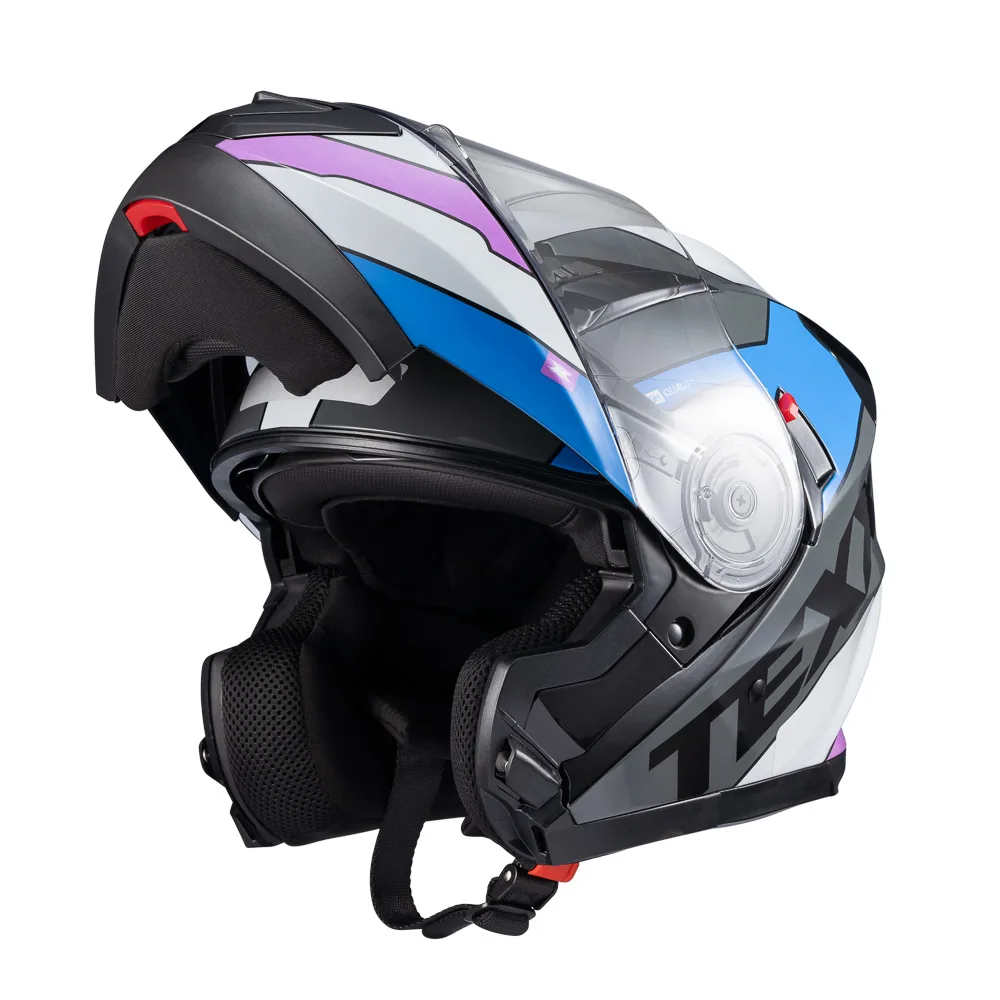 Capacete Texx Esc Gladiator V3 Reisen Azu Ros Branc Bril 58