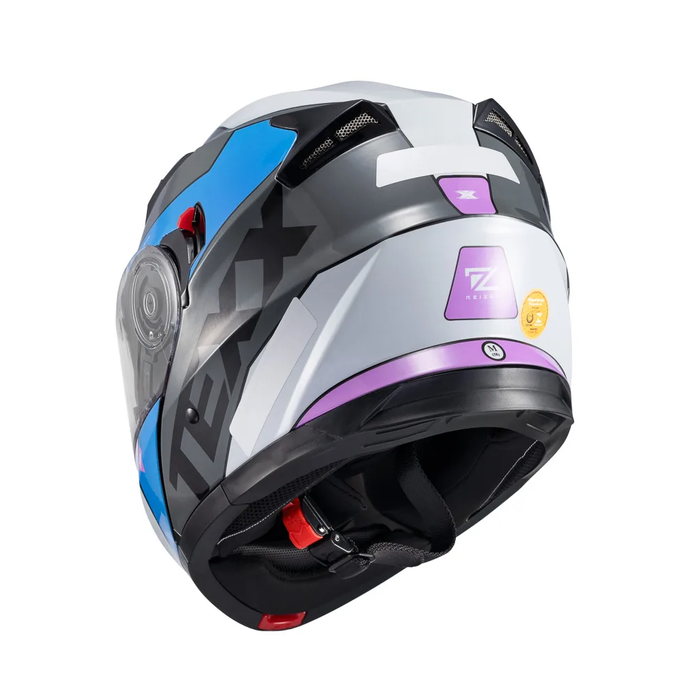 Capacete Texx Esc Gladiator V3 Reisen Azu Ros Branc Bril 58